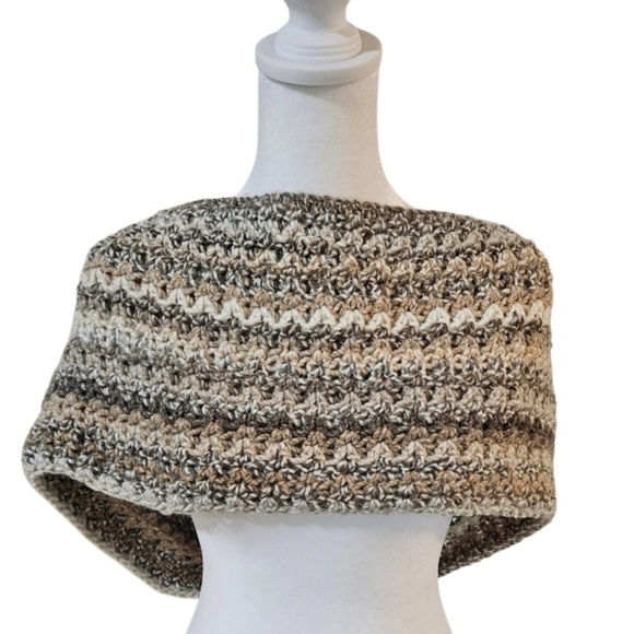 Handmade Crochet Bulky Scarf Multicolor 10 ways Puzzle Yarn Crossword Acrylic - Picture 4 of 17